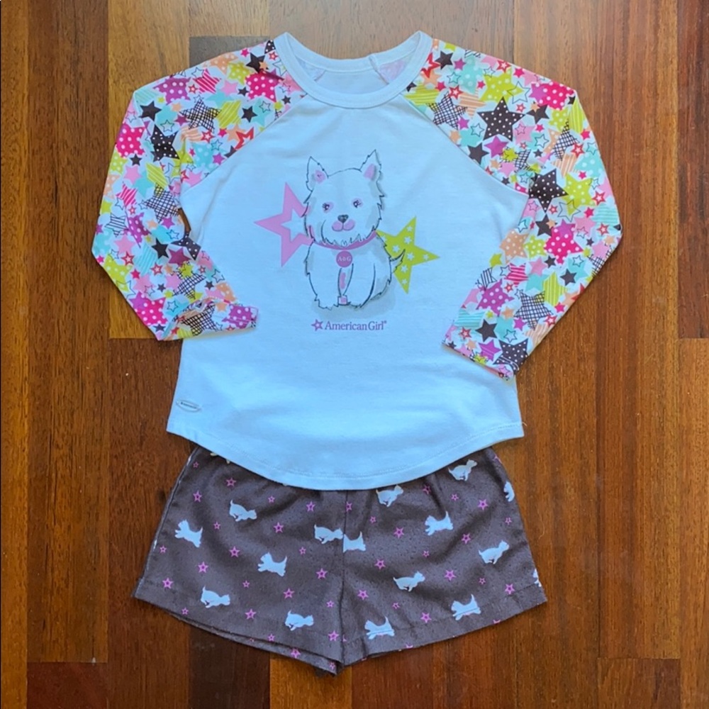 American Girl Girls XXS (4) Coconut Dog Pajama Set